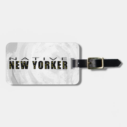 Native New Yorker zwart Bagagelabel (Voorkant horizontaal)