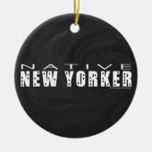 Native New Yorker zwart Keramisch Ornament (Voorkant)