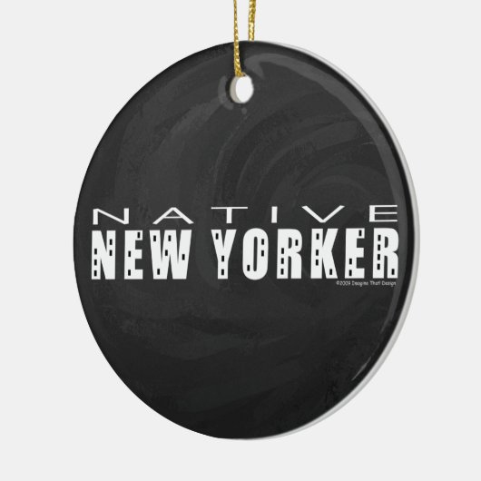 Native New Yorker zwart Keramisch Ornament (Links)