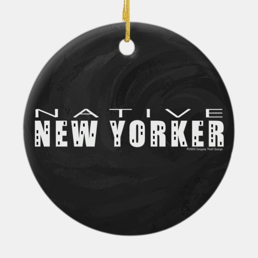 Native New Yorker zwart Keramisch Ornament (Achterkant)