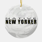 Native New Yorker zwart Keramisch Ornament (Voorkant)