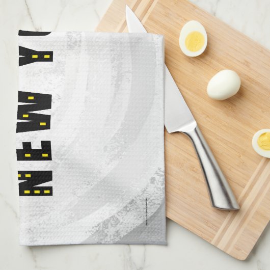 Native New Yorker zwart Theedoek (Quarter Fold)