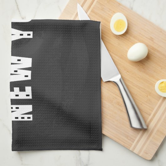 Native New Yorker zwart Theedoek (Quarter Fold)