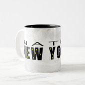 Native New Yorker zwart Tweekleurige Koffiemok (Voorkant links)