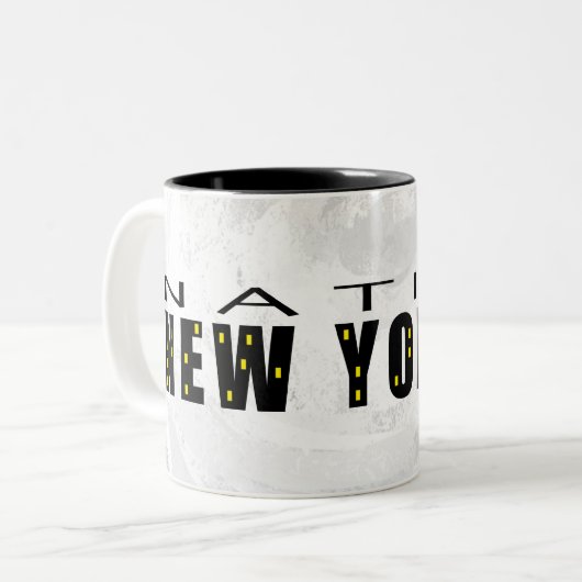 Native New Yorker zwart Tweekleurige Koffiemok (Voorkant links)