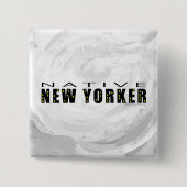Native New Yorker zwart Vierkante Button 5,1 Cm (Voorkant)