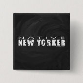 Native New Yorker zwart Vierkante Button 5,1 Cm (Voorkant)