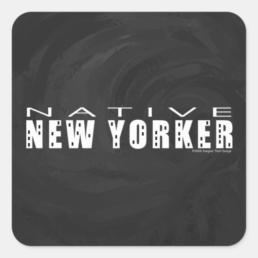 Native New Yorker zwart Vierkante Sticker (Voorkant)