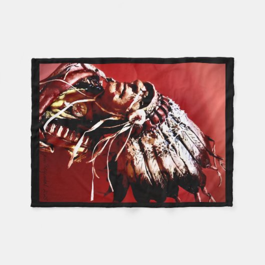 Native "Nez Perce Chief" original art  Fleece Deken (Voorkant (Horizontaal))