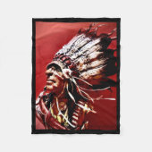 Native "Nez Perce Chief" original art  Fleece Deken (Voorkant)