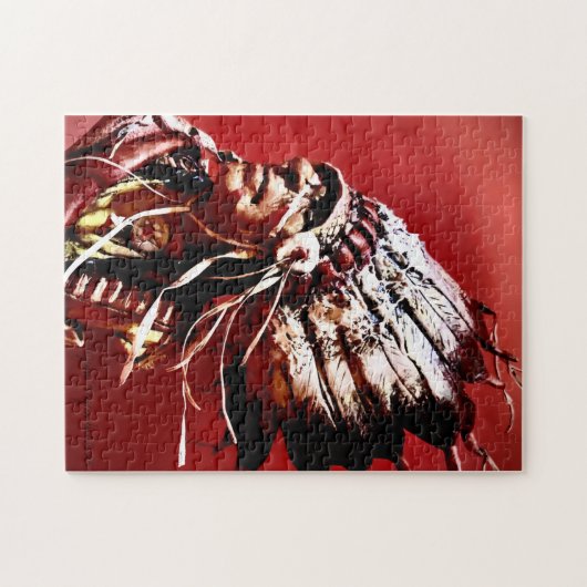 Native "Nez Perce Chief" original art Puzzle Legpuzzel (Horizontaal)