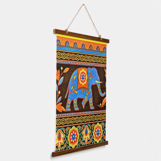 Native olifant hangend wandkleed (Gebogen)