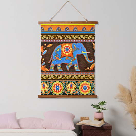Native olifant hangend wandkleed (Slaapkamer)