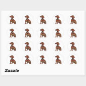 native patroon teckel ronde sticker (Vel)