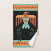 Native Phoenix Blauwgroen Kokopelli Bath-handdoeks Bad Handdoek (Handdoek)