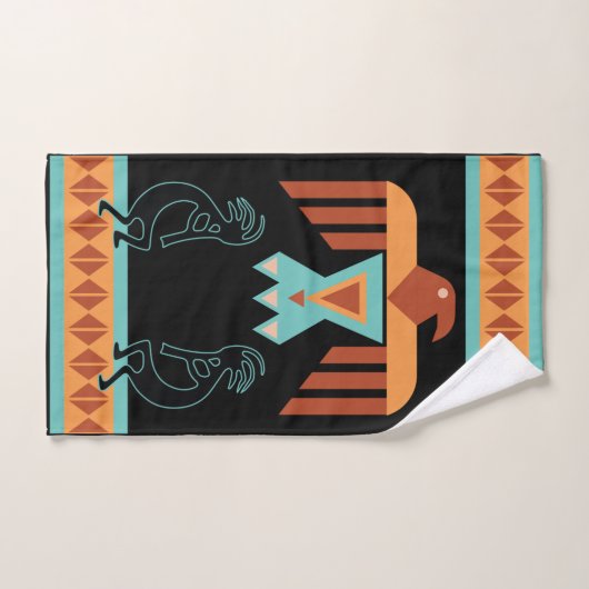 Native Phoenix Blauwgroen Kokopelli Bath-handdoeks Bad Handdoek (Handdoek)