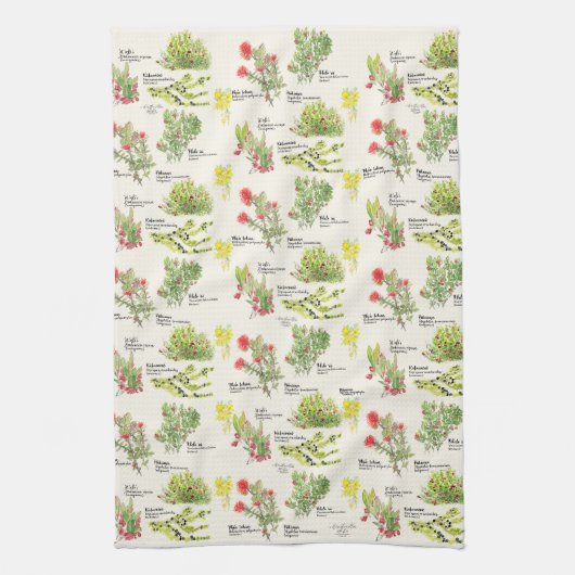 Native Plants Hawaii Volcano Trail Kitchen Towels Theedoek (Verticaal)