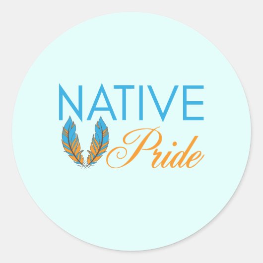 Native Pride Feathers Stickers (rond) (Voorkant)