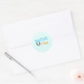 Native Pride Feathers Stickers (rond) (Envelop)
