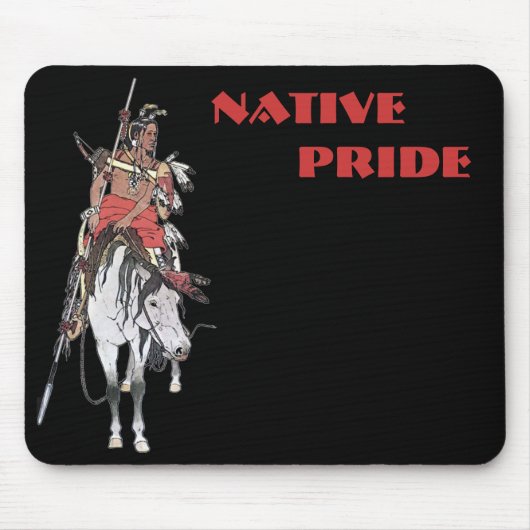 Native Pride Plains Indian op Horseback Muismat (Voorkant)