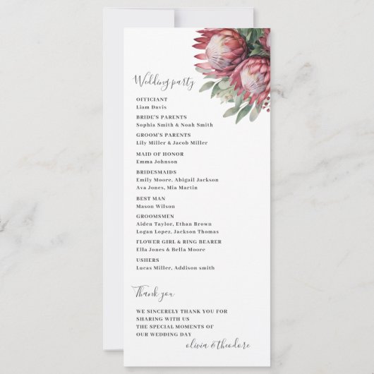 Native Protea Waterverf Floral Boho Botanical (Achterkant)