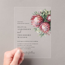 Native Protea Waterverf Floral Boho Botanical