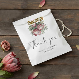 Native Protea Waterverf Floral Boho Botanical Bedankzakje