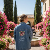 Native Protea Waterverf Floral Boho Botanical Denim Jacket