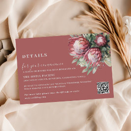 Native Protea Waterverf Floral Boho Botanical Informatiekaartje