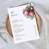 Native Protea Waterverf Floral Boho Botanical Menu