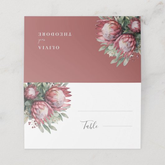 Native Protea Waterverf Floral Boho Botanical Plaatskaartje (Buitenkant ongevouwen)