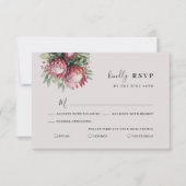 Native Protea Waterverf Floral Boho Botanical RSVP Kaartje (Voorkant)