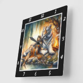 Native Rest: Tiger's Breath Willow's Sigh Vierkante Klok (Hoek)