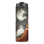 Native Reverie, Wolf Guardian, Moonlit. Frame. Thermosbeker (Voorkant)