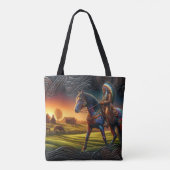 Native Rider bij zonsondergang Tote Bag (Achterkant)