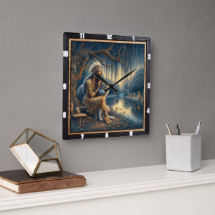 Native River Rhythm beroemd gemaakt door Wildwood  Vierkante Klok