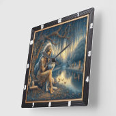 Native River Rhythm beroemd gemaakt door Wildwood Vierkante Klok (Hoek)