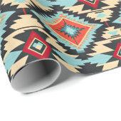 Native rood blauw Sinaasappel Cadeaupapier (Rol Hoek)