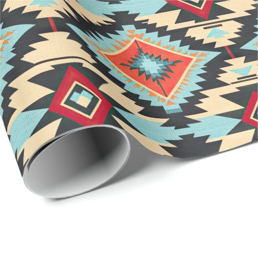 Native rood blauw Sinaasappel Cadeaupapier (Rol Hoek)