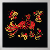 Native russian bird ornament poster (Voorkant)