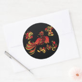 Native russian bird ornament ronde sticker (Envelop)