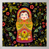 Native russian matrioshka ornament poster (Voorkant)