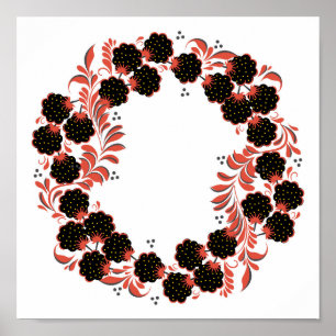 Native russian ornament poster