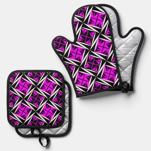 Native Sacred Winds in Pink Ovenwant & Pannenlap Set (Voorkant / Achterkant)