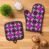 Native Sacred Winds in Pink Ovenwant & Pannenlap Set (Top down)