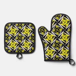 Native Sacred Winds in Yellow Ovenwant & Pannenlap Set