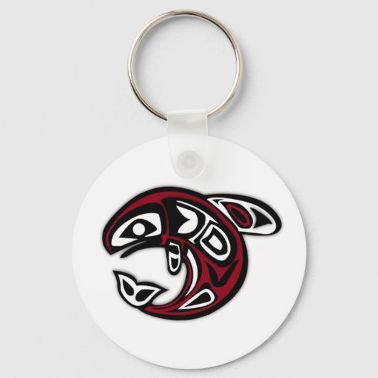 Native Salmon Art Sleutelhanger (Voorkant)