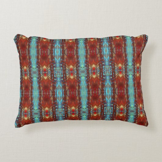 Native Santa Fe Pow wow Turquoise Pillow Accent Kussen (Voorkant)