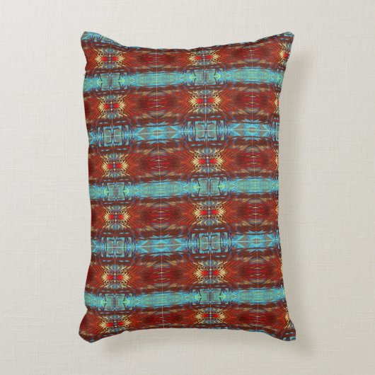 Native Santa Fe Pow wow Turquoise Pillow Accent Kussen (Voorkant(Verticaal))