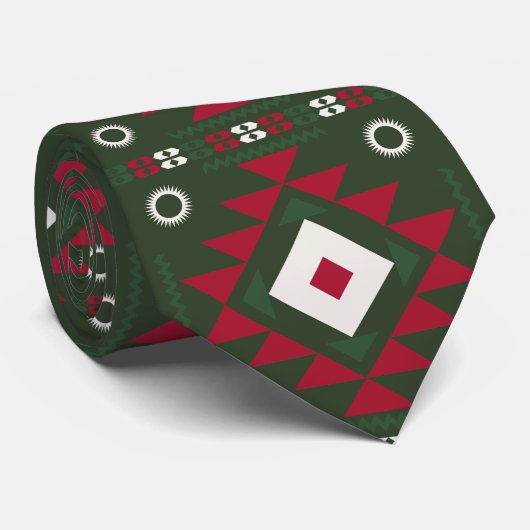 Native Santa Pattern Stropdas (Opgerold)